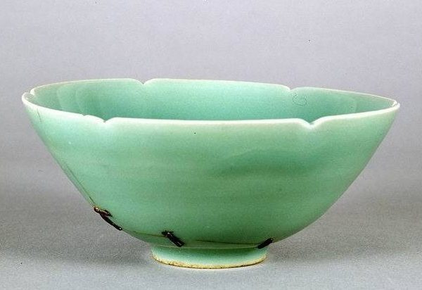 metal stapled celadon bowl juci