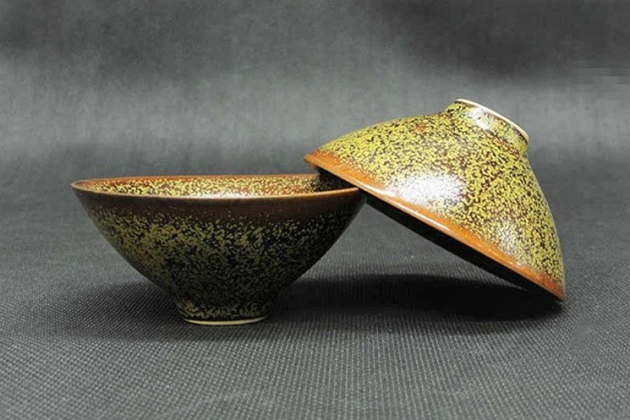 Bamboo hat shaped teacup
