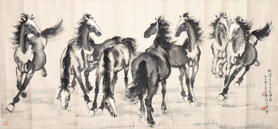 Picture of Eight Horses - Xu Beihong