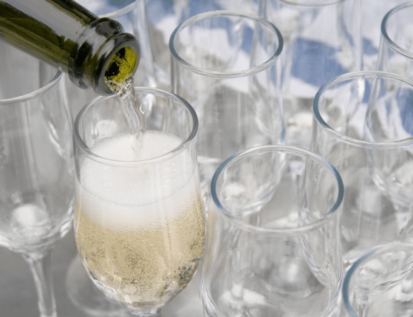 champagne pouring bubbles